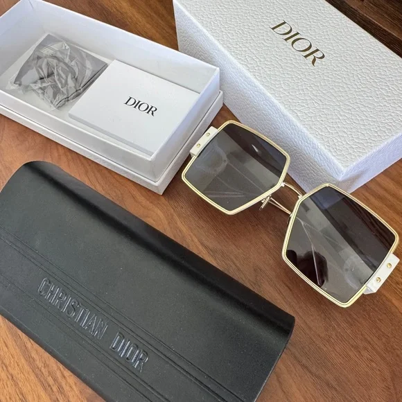 Dior Square White Sunglasses - Picture 3 of 5